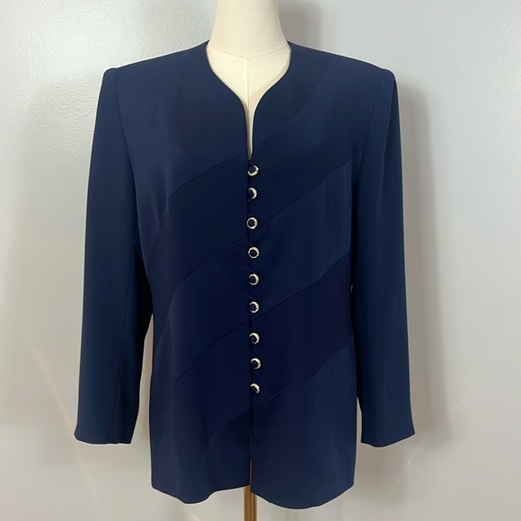 Frascara Vintage Navy Blue Evening Blazer Jacket - Picture 1 of 12